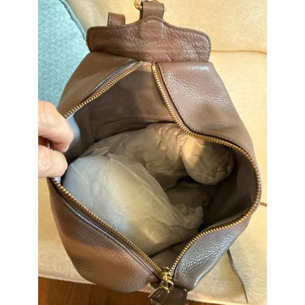 Rebecca Minkoff Julian Backpack Taupe Pebbled Leather Gold Hardware Dust Bag